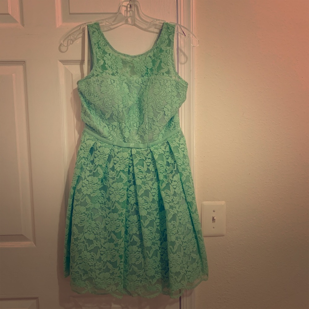a.drea Lace summer dress, Pale blue mint, small